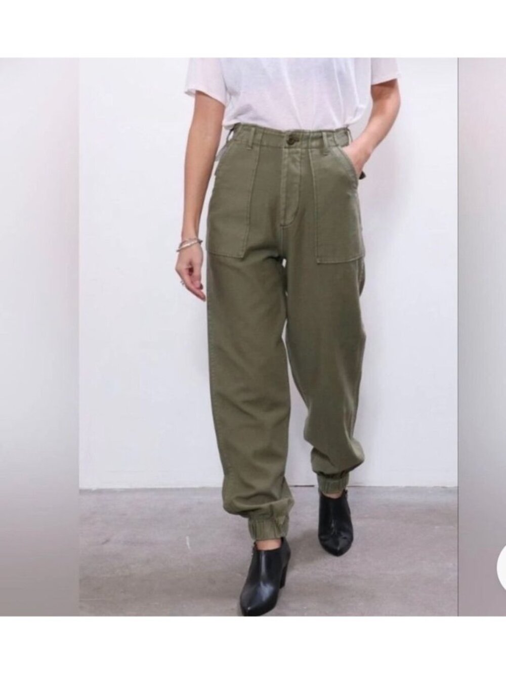 R13 Utility Jogger Olive Green High Rise Cargo Pants Women’s Size 26 H70